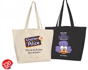 Raipur puuvillakassi 330 g/m² – vahva canvas shopper pohjavahvikkeella